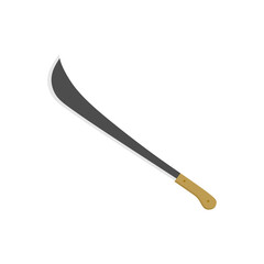 panga machete flat design vector illustration isolated on white background. Military hunting knives, Combat weapon blades. Trapper sword and hunter knife blades. Protection concept. Warrior blades