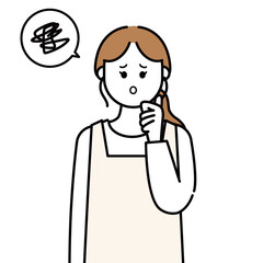 疑問に思う主婦
