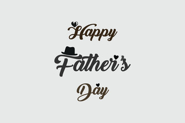 Happy Fathers Day greeting with hand written lettering. Happy Father's Day.