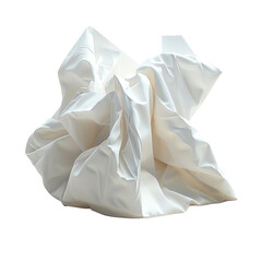Crumpled white paper ball on a plain background, showcasing texture and form for creative design or conceptual projects.