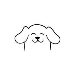 Cute dog face emoticon