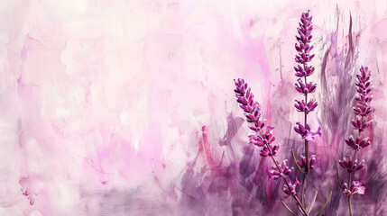 Naklejka premium painting watercolor flower background illustration floral nature. Lilac flower background for greeting cards weddings or birthdays. Copy space.