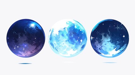 2d concept illustration for design featuring a Moon or Crater Icon set against a crisp white background perfect for incorporating into space themed projects This element adds a touch of scie