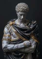 Obraz premium Ancient Mythology Epic Figure Portraying Stoicism Existence with Stoic Abstract Stoical Expressionism and Timeless Classicism