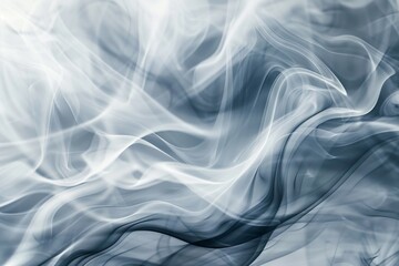 Fototapeta premium Abstract image featuring delicate whisps of smoke swirling against a soothing grey background, creating a dreamlike texture ideal for creative projects or background imagery in various applications