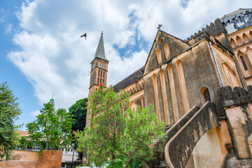 In Stone town, you can visit the cathedral and the exhibition where the slave trade took place and...