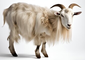 Toggenburg goat on a white background.