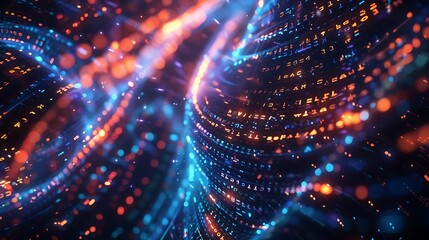 Obraz premium Dynamic Fusion: Exploring the Harmonious Symphony of Abstract Tech Shapes in Modern Innovation - A Captivating Visual Journey into Digital Evolution