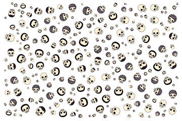 Fototapeta premium cute skull head seamless pattern background