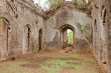 Ruins of the old Church. Abandoned  Church. Dapoli, Maharashtra, India, Asia.