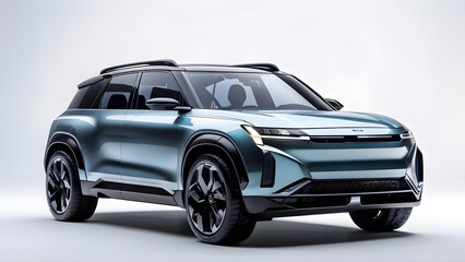 3d rendering future electric vehicle concept car