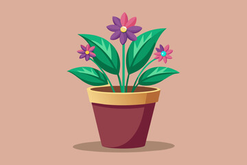  realistic-flowerpot-vector-illustration vector illustration 