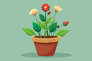  realistic-flowerpot-vector-illustration vector illustration 