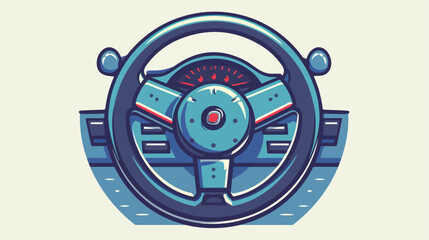 Car steering wheel outline icon. Drive symbol. 
