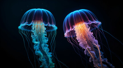 jelly fish in the water.