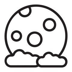full moon line icon