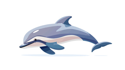 friendly cute blue sea mammal dolphin jumping out water resizable vector generative ai