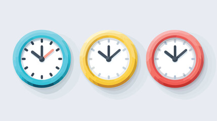 Clock button in neumorphism style. Icons for business