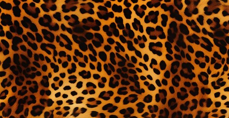 Detailed view of a leopard print fabric, showcasing the intricate spots and pattern on a transparent background
