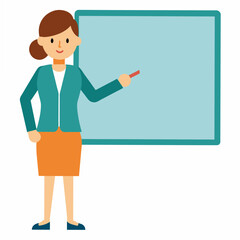 teacher and student vector illustration