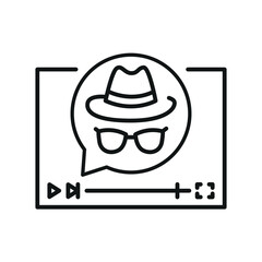 Detective film genre line black icon.