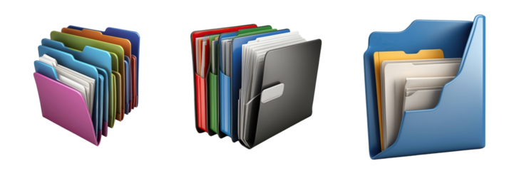 file folder isolated on transparent background