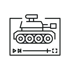 War genre line black icon.