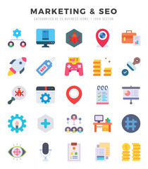 Marketing & Seo icon pack for your website. mobile. presentation. and logo design.
