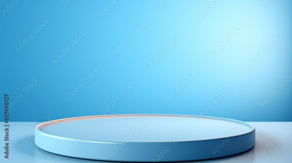 Wall mural minimalist blue product display podium with gradient background. ideal for showcasing items or use i