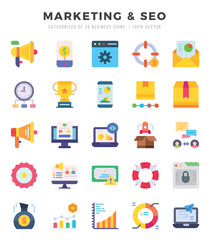 Set of Marketing & Seo Icons. Simple line art style icons pack.for website and mobile site and apps.