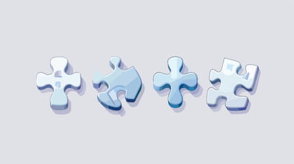 Complete puzzle with four parts icon in neumorphism style