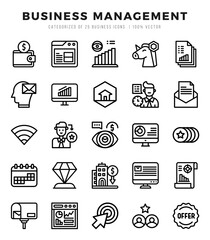 Set of Business Management Icons Lineal icons collection.