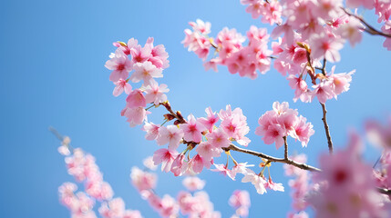 Obraz premium Pink cherry blossom.