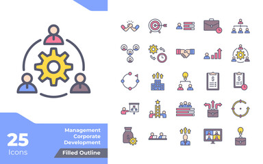 Management Corporate Development Filled Color Icons