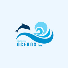 World ocean day simple design, suitable for greeting card, poster, banner