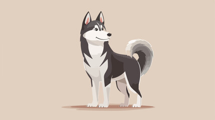Cute dog of the Husky breed. Vector illustration Cart