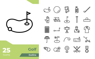 Golf Outline Icons