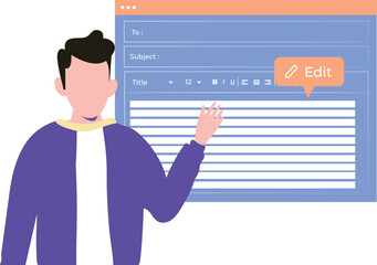 The boy edited his content.