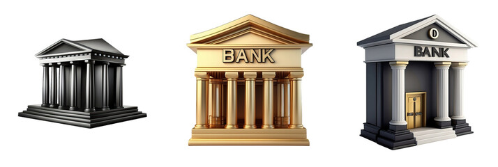 bank isolated on transparent background