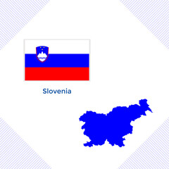 vector illustration of Slovenia flag and map