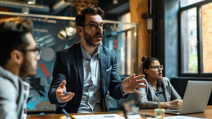 Fototapeta premium Presenting a business plan Planning and preparing content to present strategic directions