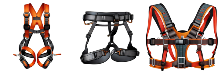 climbing harness isolated on transparent background