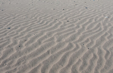 Beautiful waves of sand formed by the wind on the banks of the Tiligul estuary, Odessa region