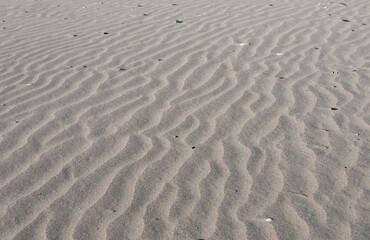 Beautiful waves of sand formed by the wind on the banks of the Tiligul estuary, Odessa region