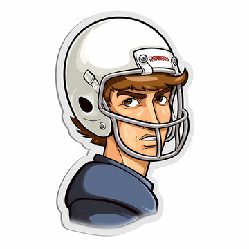 recommend clip art: American Football Player with Ball in field,Cartoon quarterback picture,vector illustration cartoon.