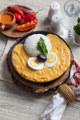 Aji de gallina chicken cream plate lunch dish peru peruvian food