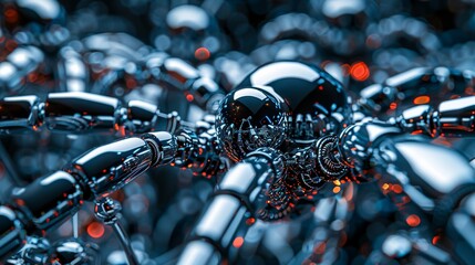 Fototapeta premium Nanobot Swarm from a Molecular Perspective