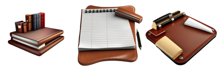 leather desk pad isolated on transparent background