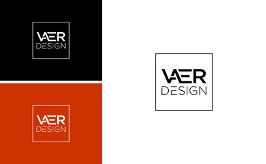 Obraz premium Vaer Text Letter Label Vector Template Design Illustration