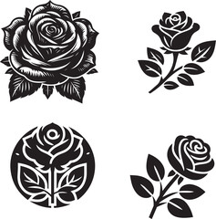  rose silhouette Designe vector Art Ai Generator 